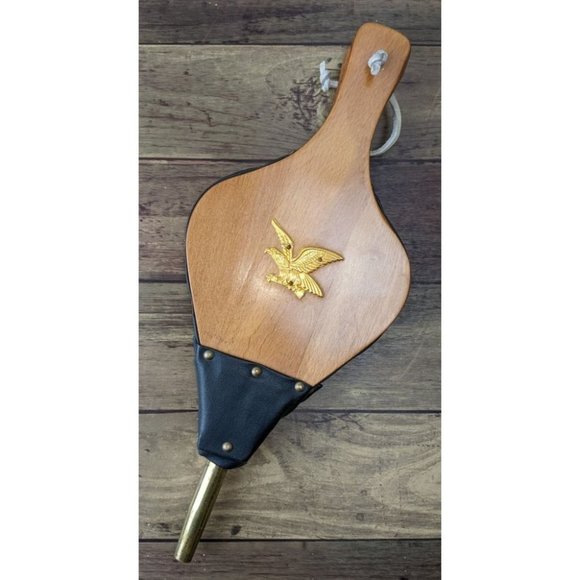 UnKnown Other Vintage Eagle Wood Leather Fireplace Bellow Fire Air